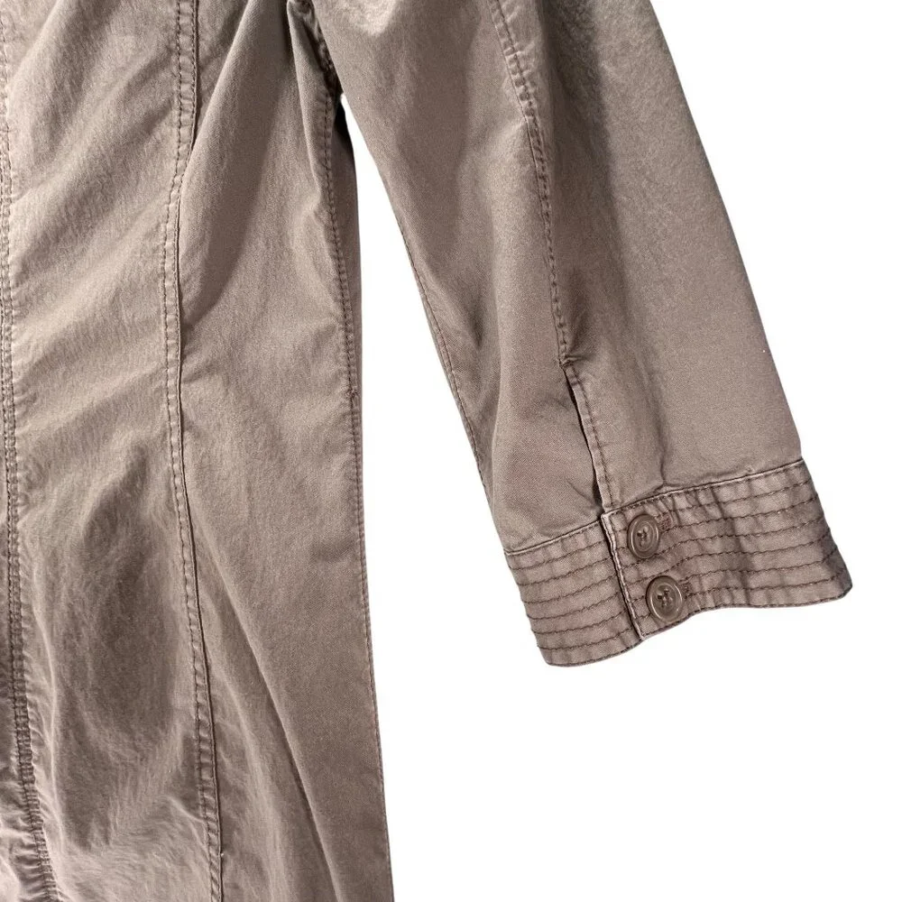 Boden Button Down Shirtdress Womens 3/4 Sleeve Size 4L Brown Putty Gray - Picture 7 of 14
